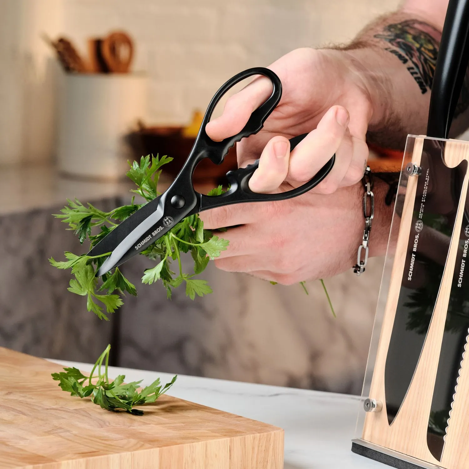 Schmidt Brothers Jet Black 14-Piece Knife Block Set