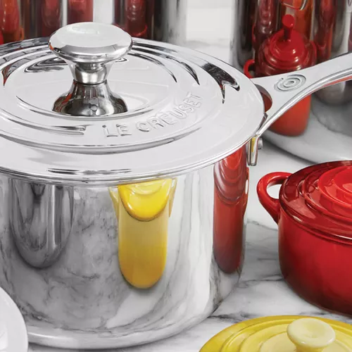 Le Creuset Stainless Steel Saucepan, 3 qt.