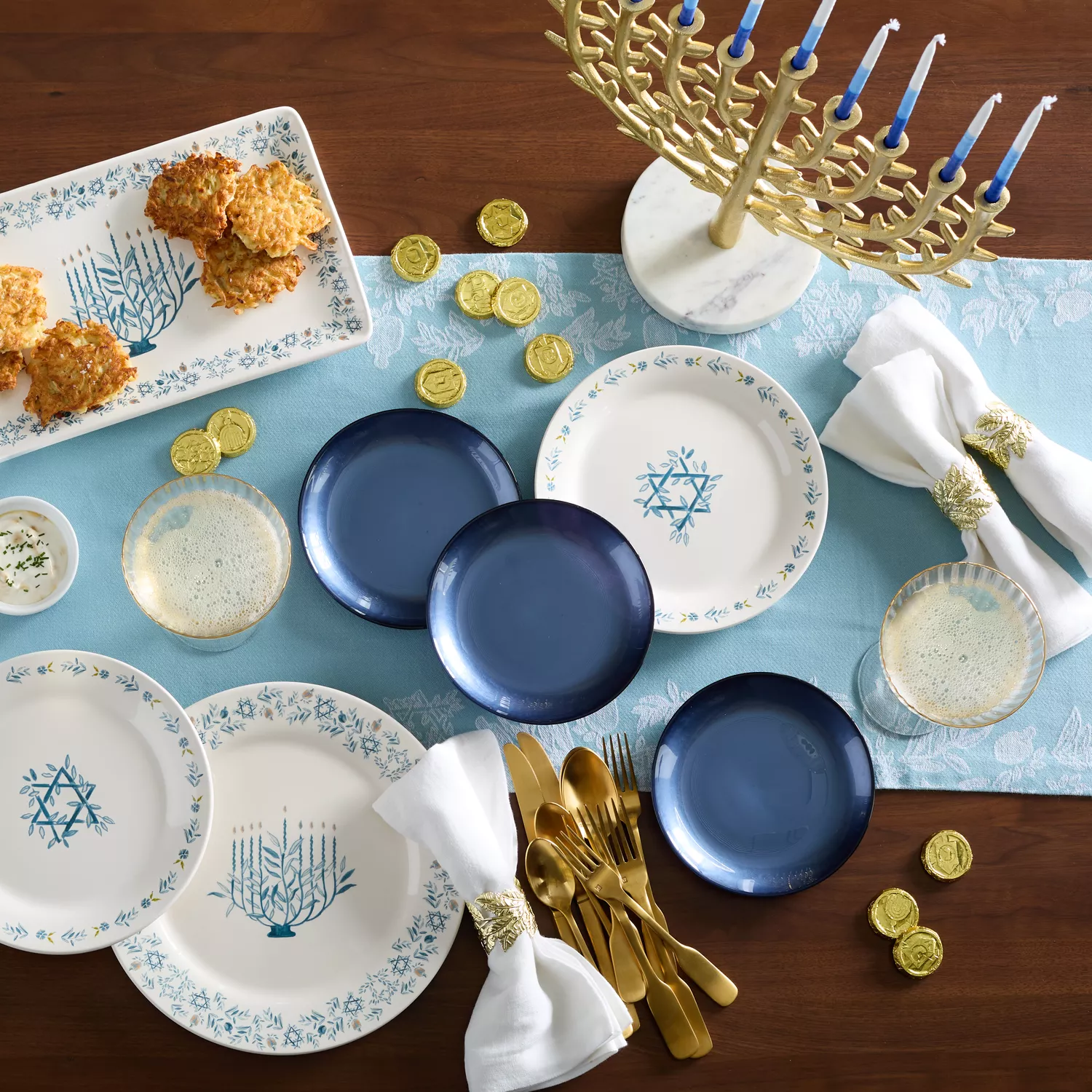 Sur La Table Hanukkah Gold Menorah