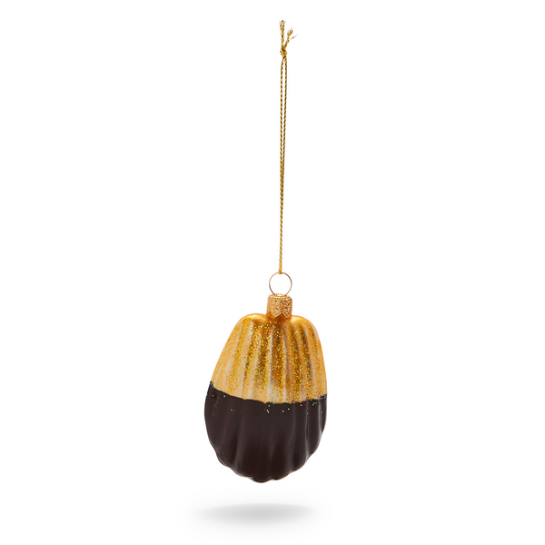 Chocolate-Dipped Madeleine Glass Ornament