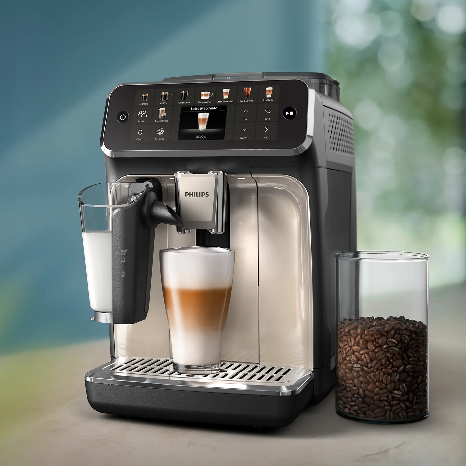 Philips 5500 Series Fully Automatic Espresso Machine with LatteGo Milk Frother