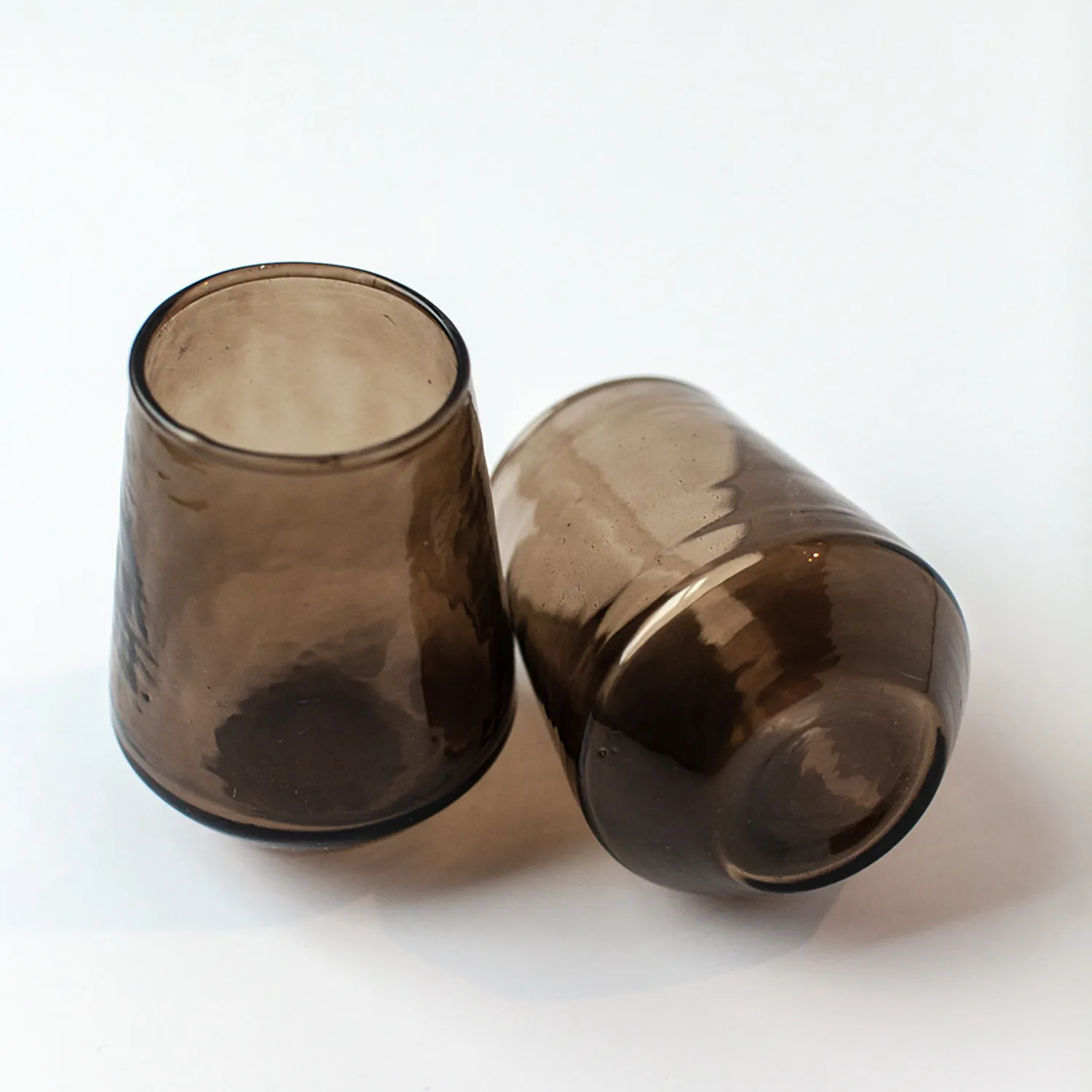 Powered by People Handblown Hammered Tumbler Glasses, Set of 4