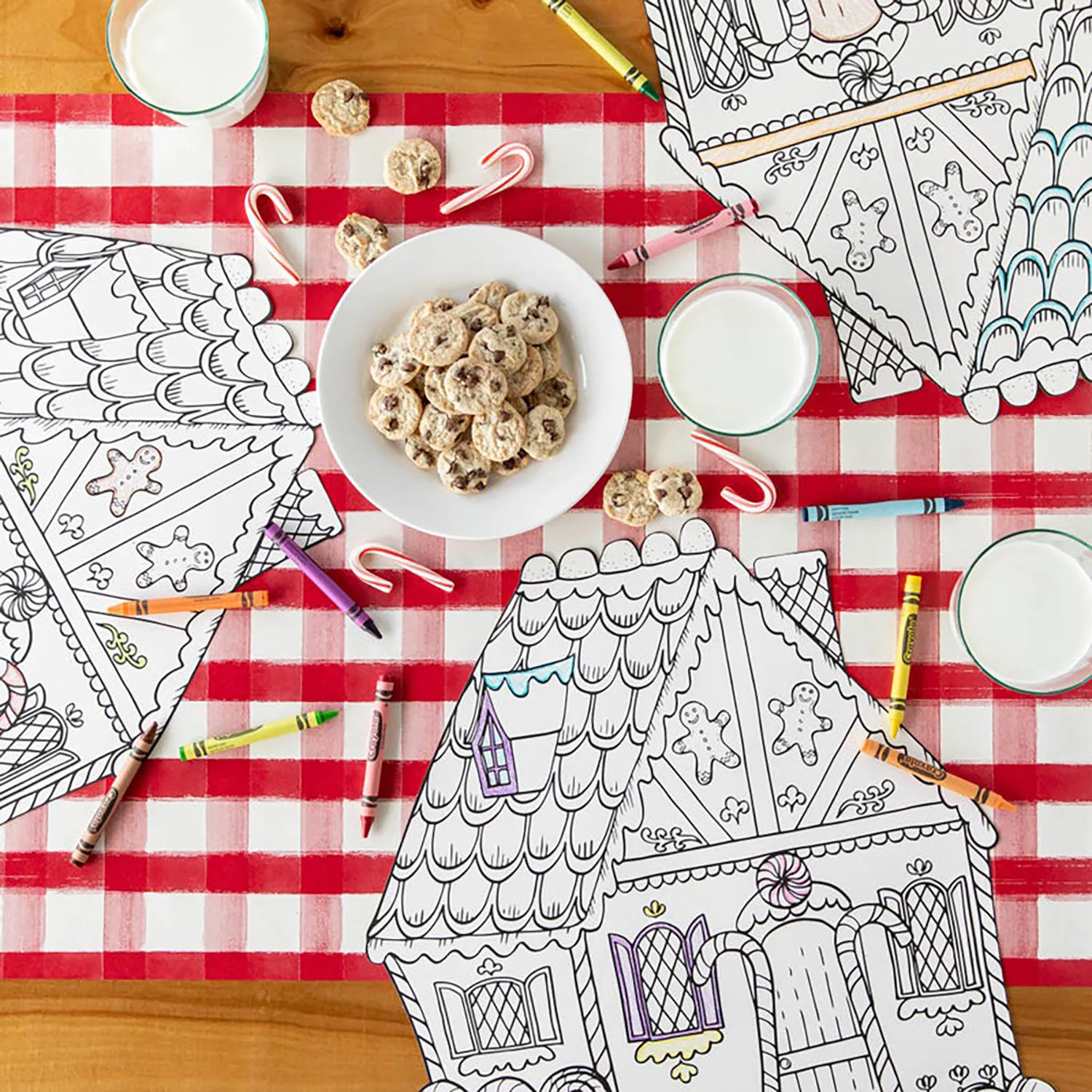 Hester & Cook Gingerbread House Color-In Placemats, Set of 12
