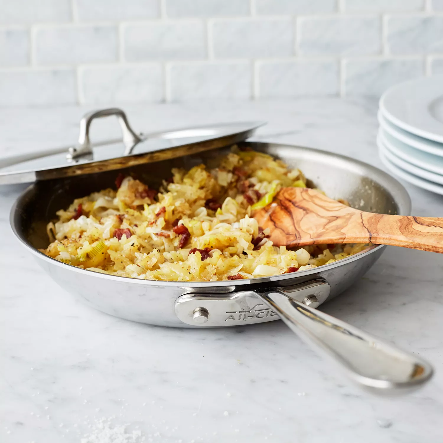 All-Clad D3 Stainless Steel Skillet with Lid