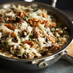 Risotto with Wild Mushrooms, Walnuts and Sage