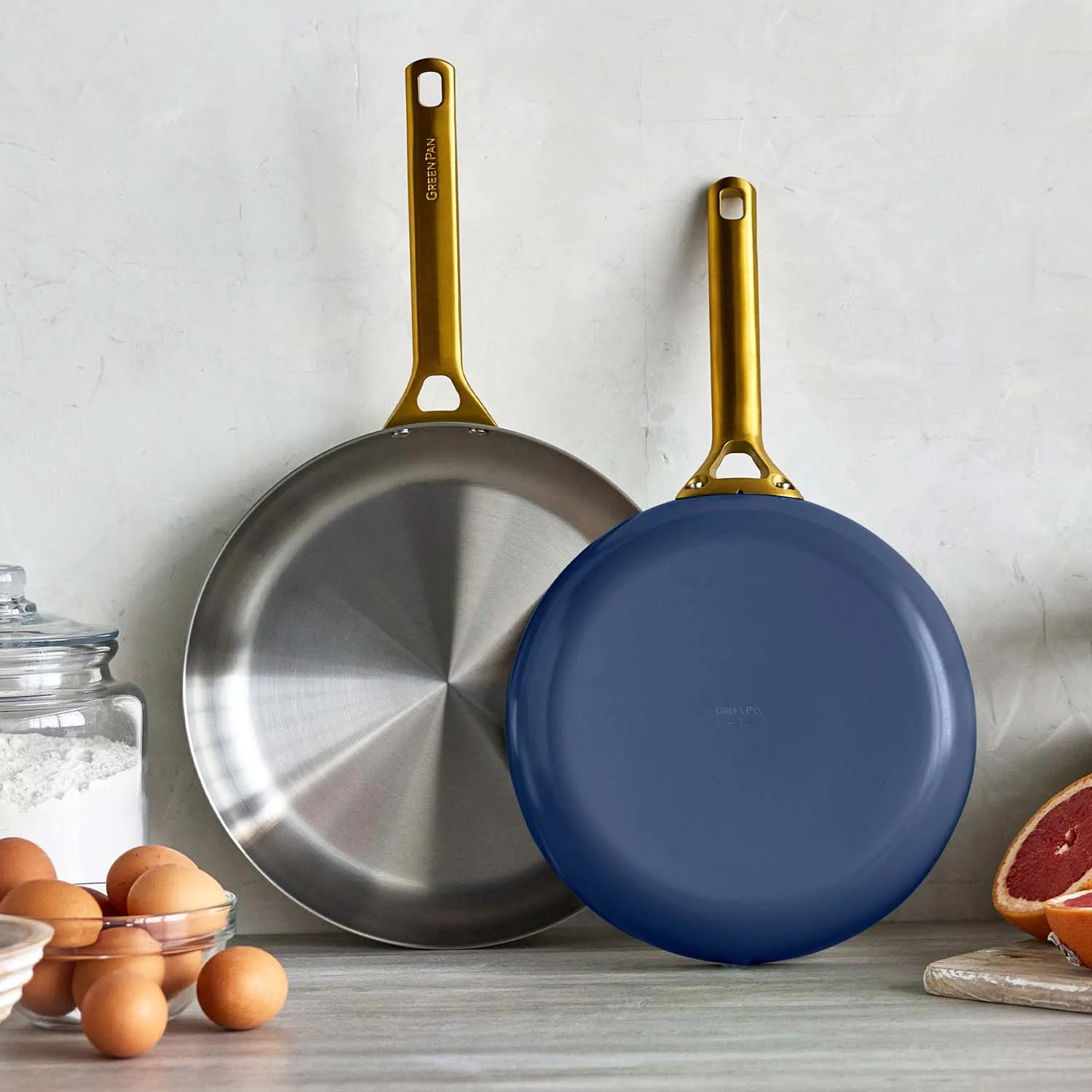 GreenPan Reserve Pro Stainless Steel Set of 2 Skillets, 10" & 12"