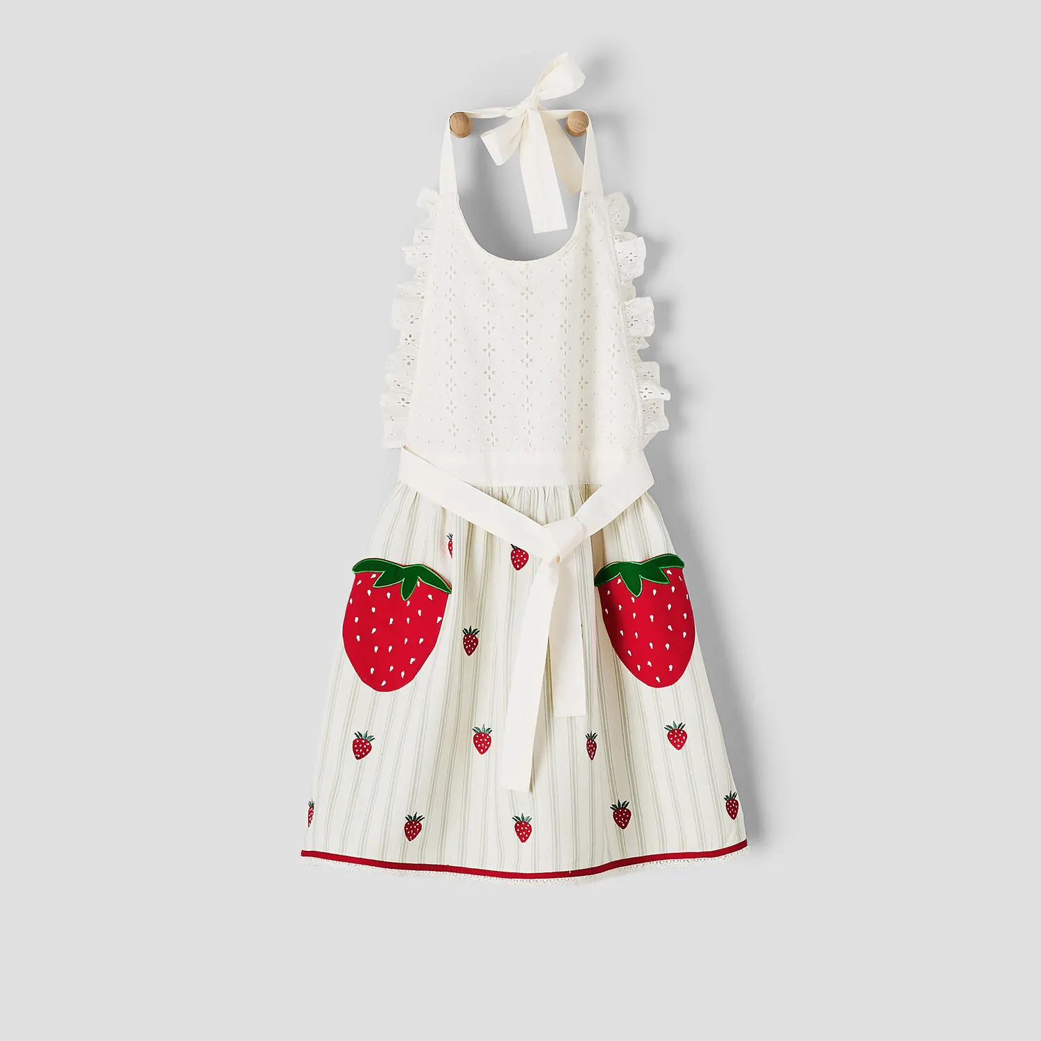 Sur La Table Embroidered Strawberry Apron