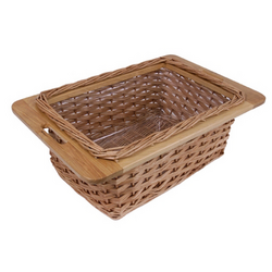 John Boos Wicker Basket for Butcher Block Tables, 8"x21"x6" We like them so much we bought two more for our vacation home when we did a kitchen remodel