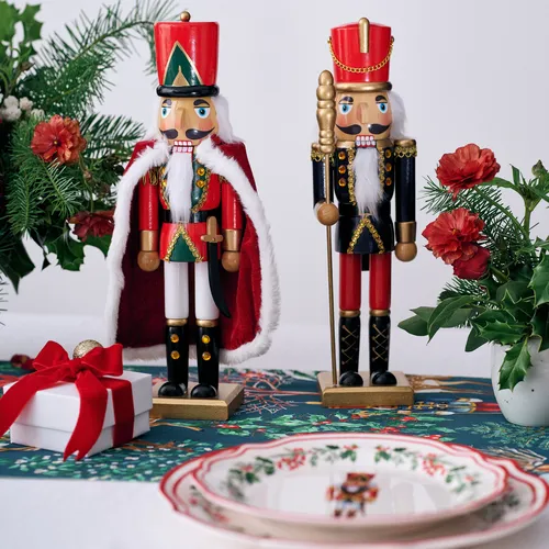 Sur La Table Red Wooden Nutcracker Décor