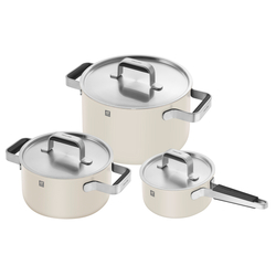 Zwilling Pure Stainless Steel 6-Piece Cookware Set The handles are my new favorite and the green looks awesome  in my white kitchen