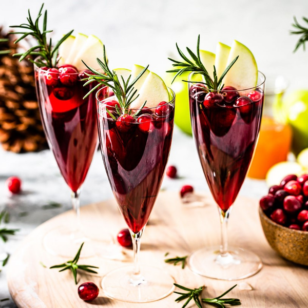 Sparkling Cranberry and Apple Cocktail