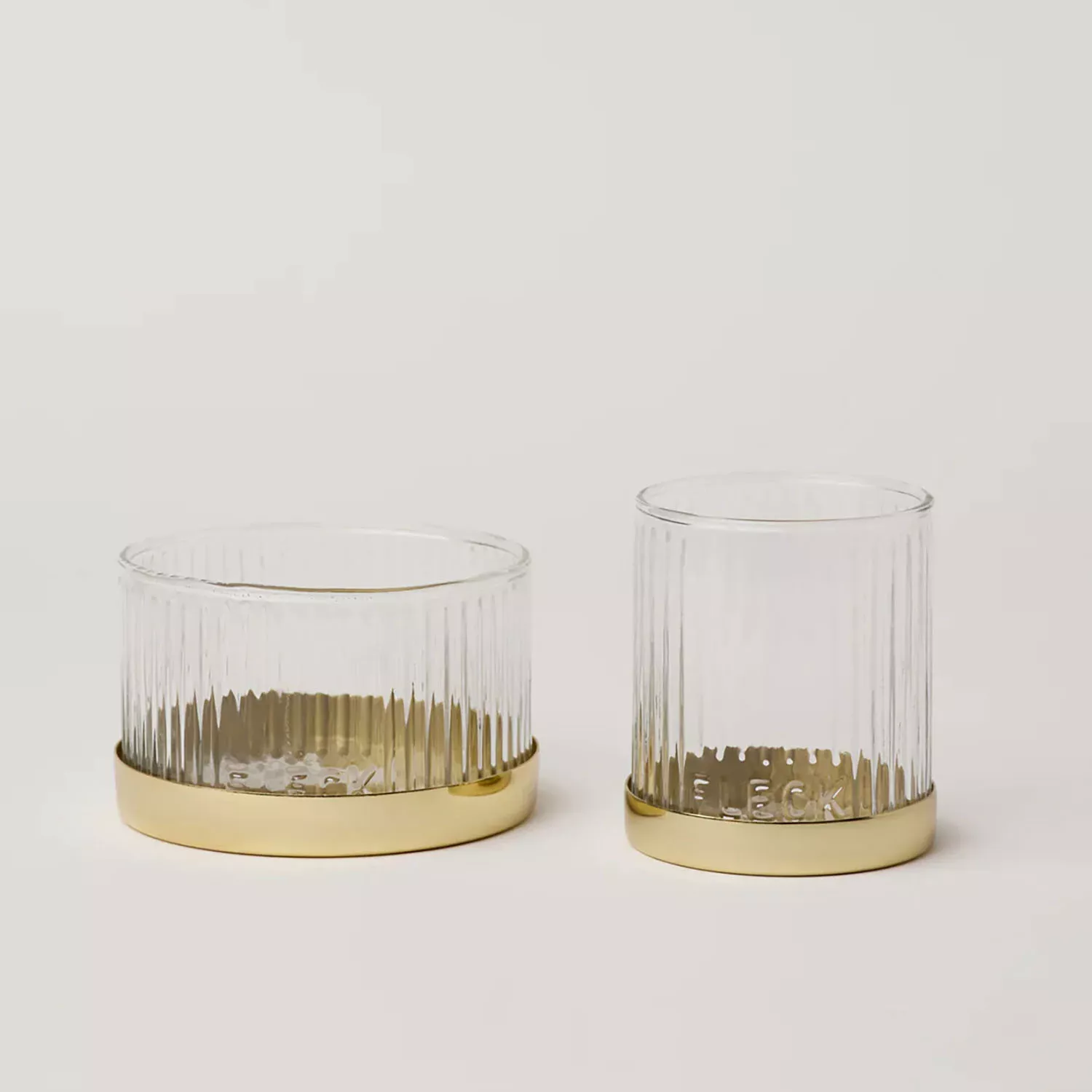 Fleck Fluted Glass Votive Set