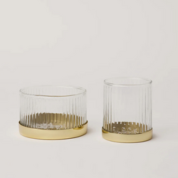 Fleck Fluted Glass Votive Set