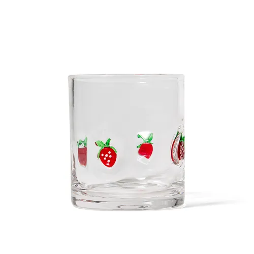 Sur La Table Strawberry Icon Double Old-Fashioned Glass