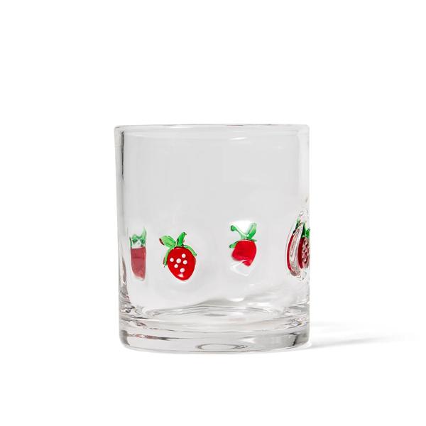 Sur La Table Strawberry Icon Double Old-Fashioned Glass
