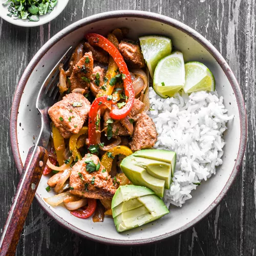 Adobo Chicken Fajita Bowls