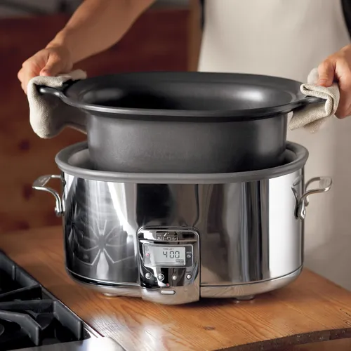 All Clad Stainless Steel Digital Slow Cooker, Nonstick Ceramic Coating, 7 qt.