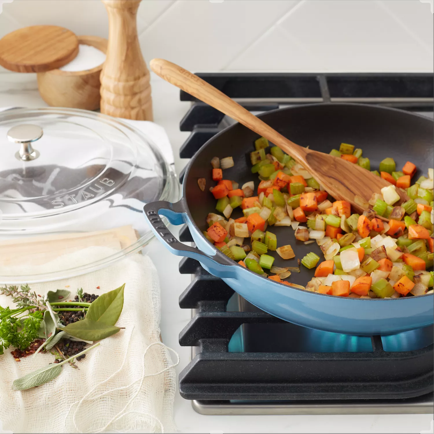 Staub Heritage All-Day Pan with Domed Glass Lid, 3.5 qt.