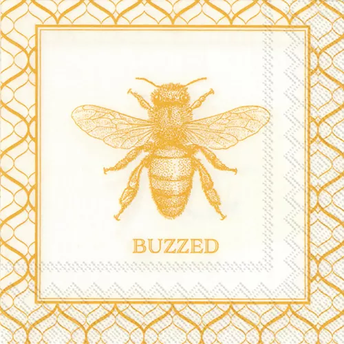 Buzzed Bee Cocktail Napkins, Set of 20