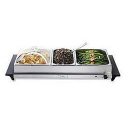 Stainless Steel Electric Buffet Server, Family Size, 33¼" x 15¼" x 6"