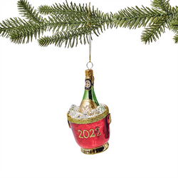 Sur La Table 2022 Champagne Bottle in Ice Bucket Ornament
