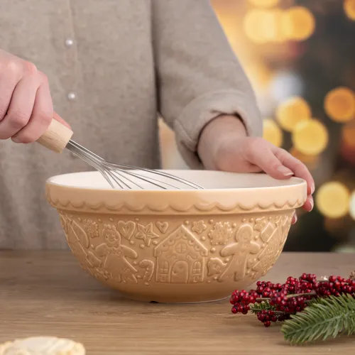 Mason Cash Gingerbread Lane Cane Mixing Bowl, 2.15 qt.