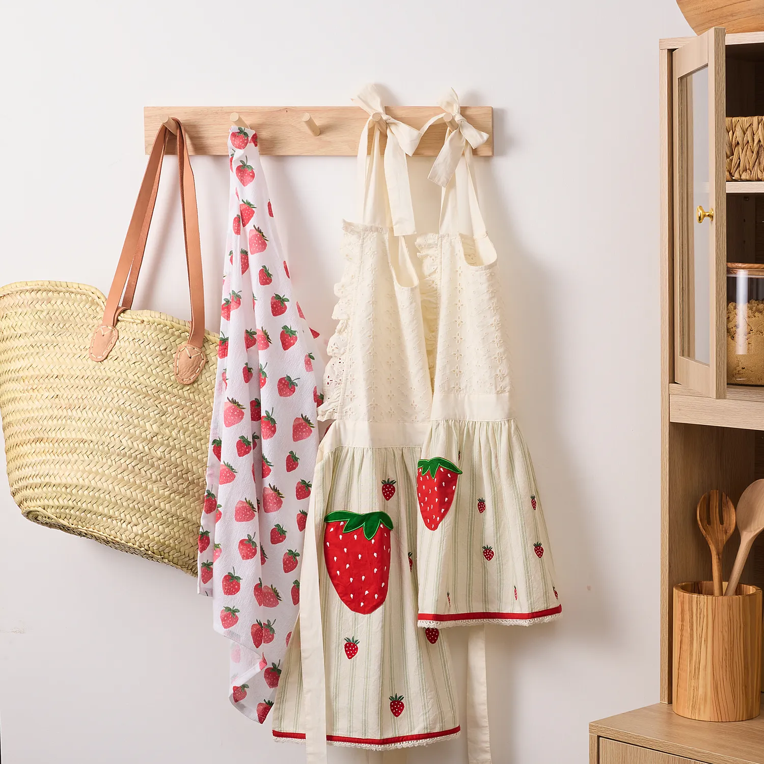Sur La Table Embroidered Strawberry Apron
