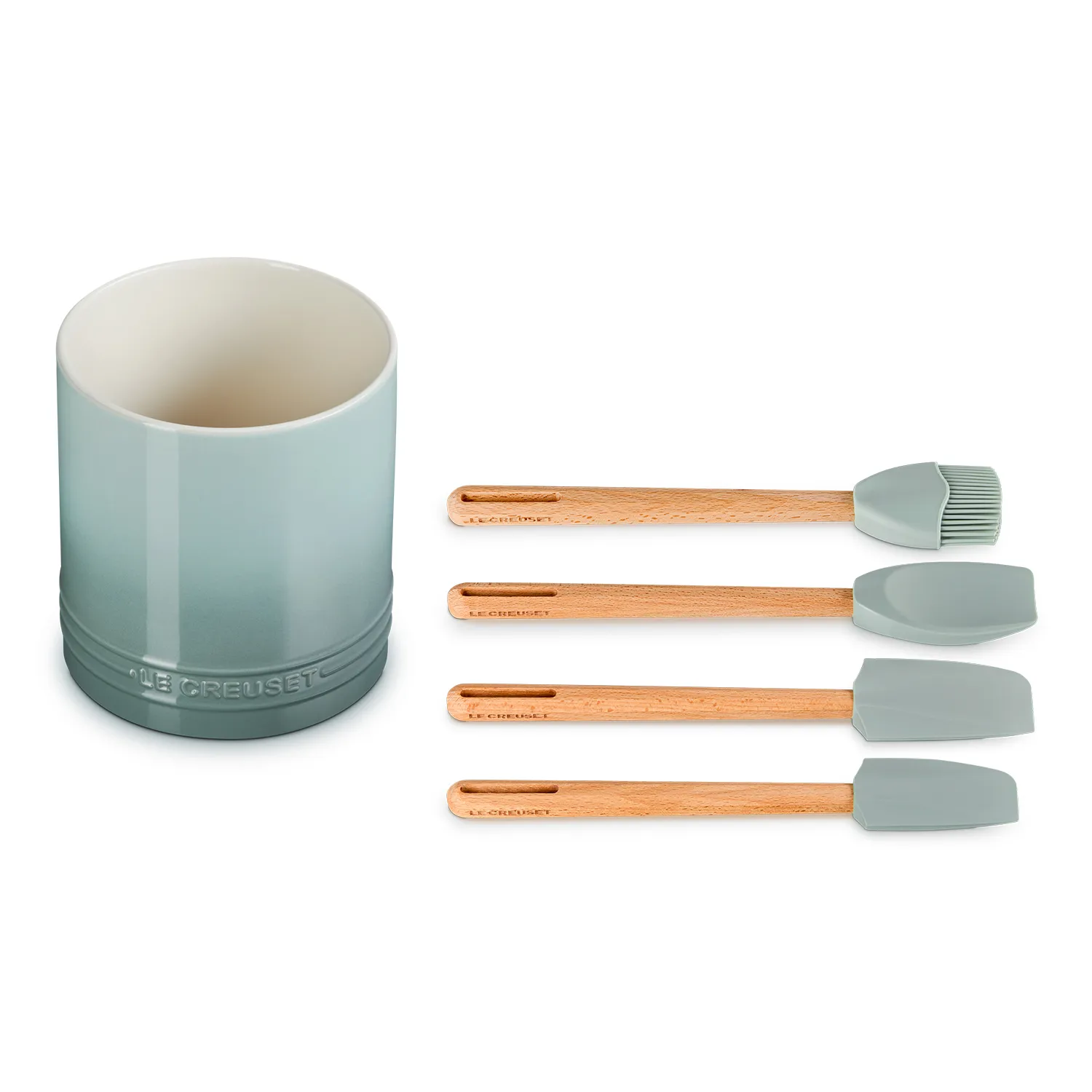 Le Creuset Peche 5-Piece Crock & Tool Set