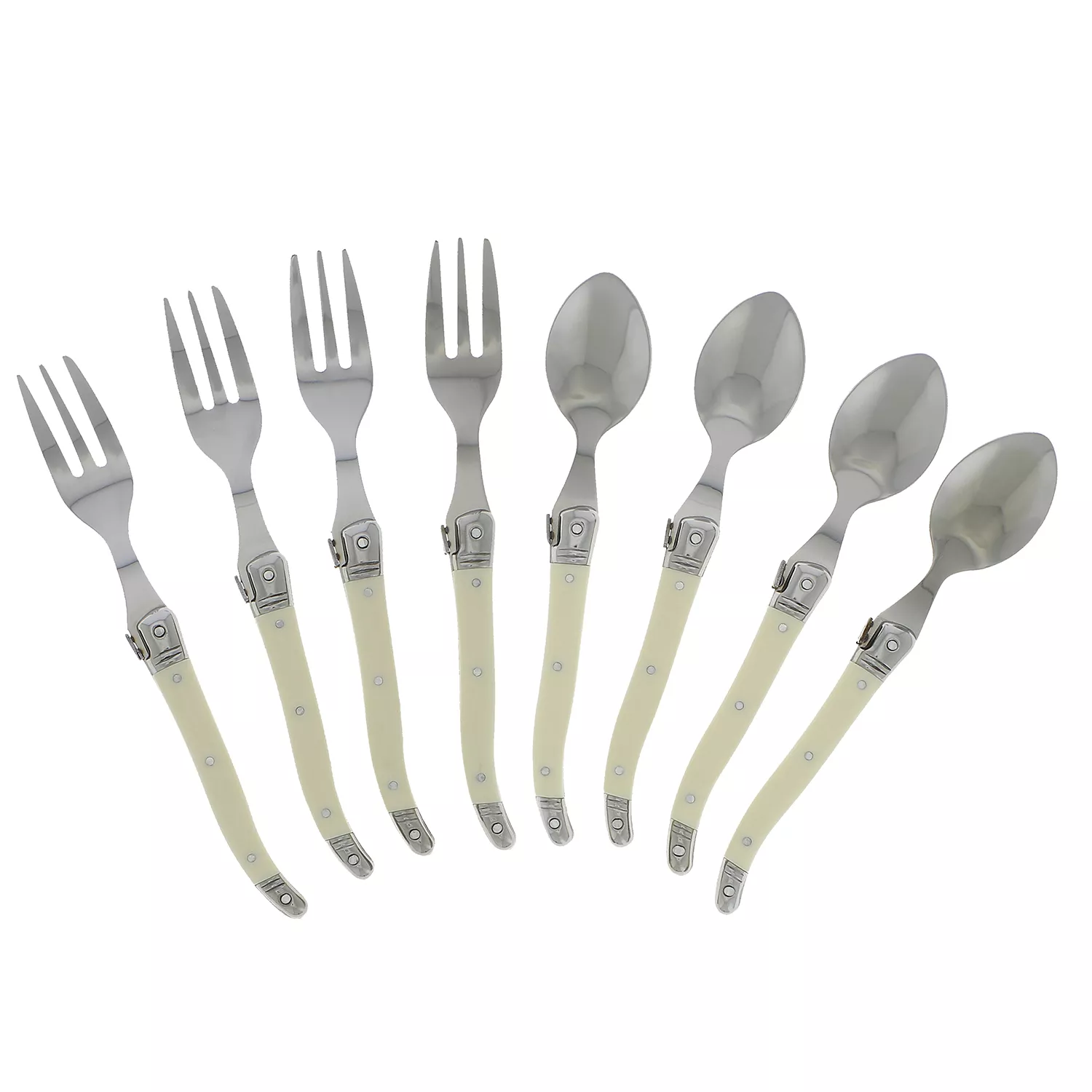 French Home 8-Piece Laguiole Cocktail/Dessert Spoon and Fork Set