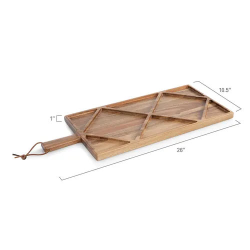 Picnic Time Acacia Wood Sectioned Charcuterie Serving Board