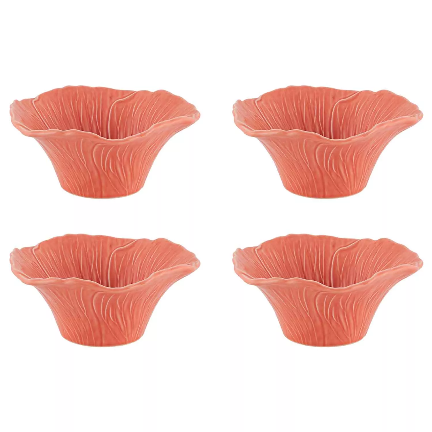 Bordallo Pinheiro Maria Flor Hollyhock Bowls, Set of 4