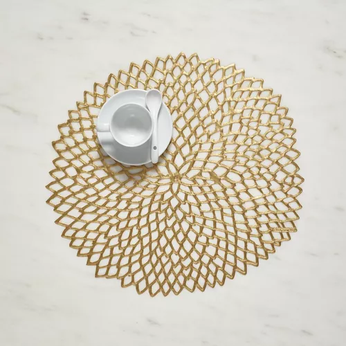 Chilewich Brass Pressed-Dahlia Placemat