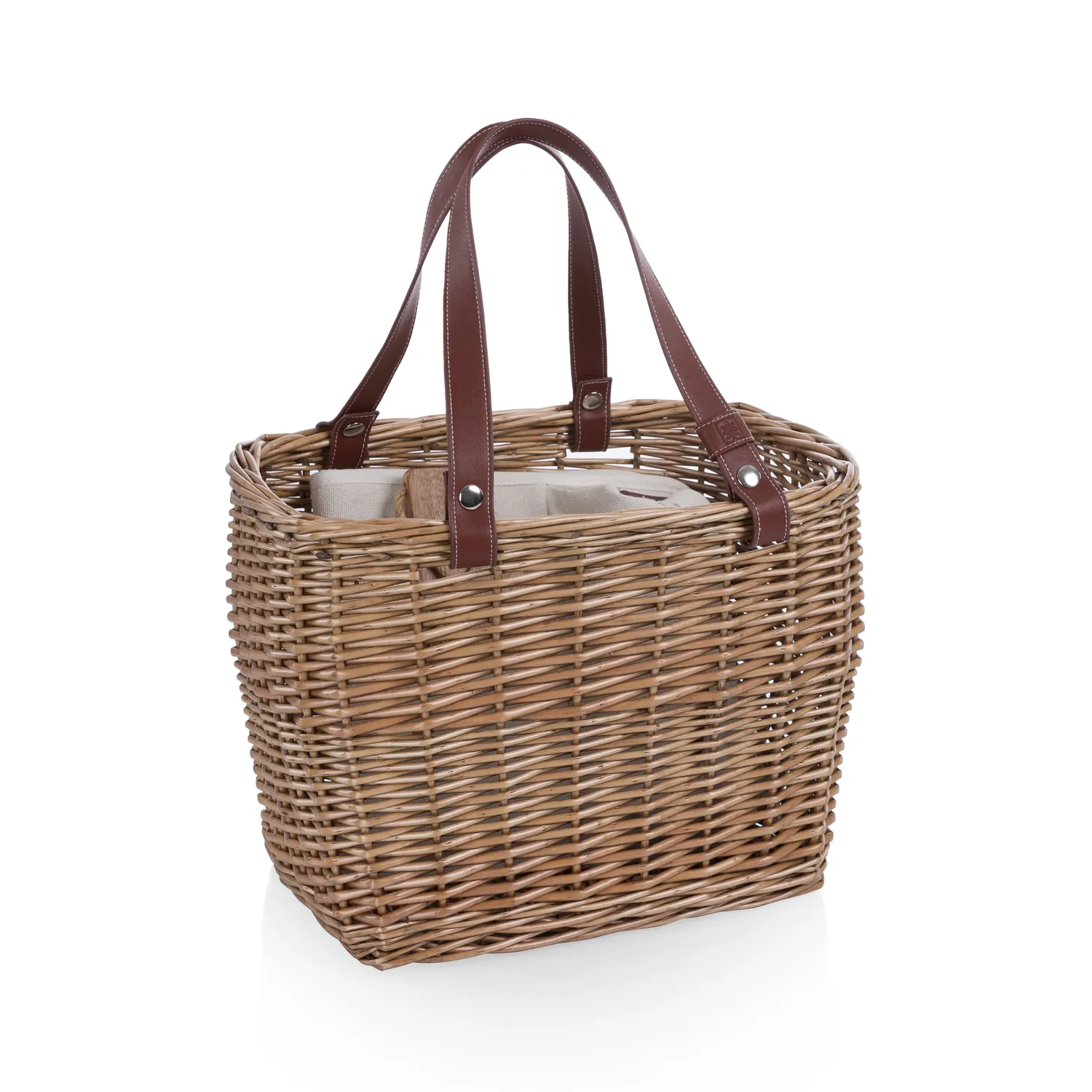 Terrabella Earth Friendly Handwoven Picnic Basket, Set for 2