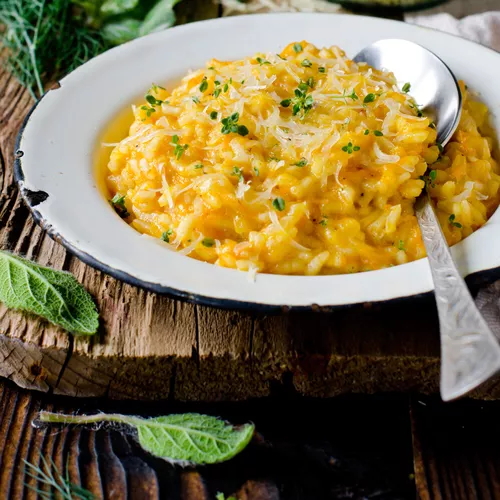Butternut Squash Risotto with Black Truffles