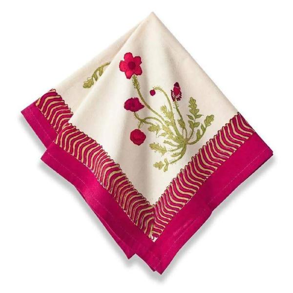 Couleur Nature Poppies Napkins, Set of 6