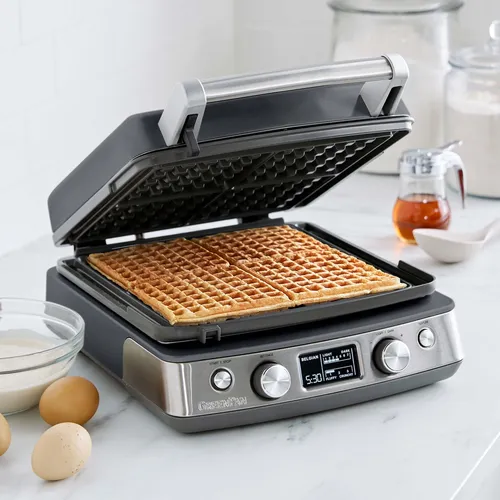 GreenPan 4-Square Waffle Maker with Removable Plates