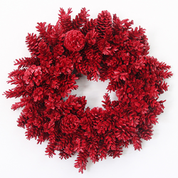 The Magnolia Company Red Pinecone Wreath