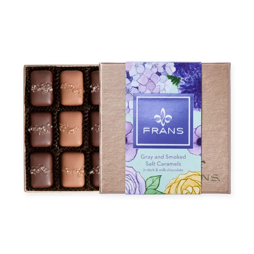Fran's Chocolates Gray Smoked Salt Caramels Easter Gift Box