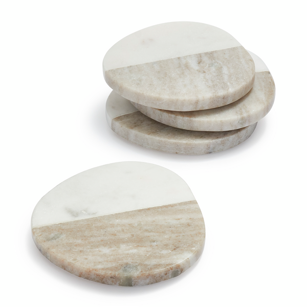 Two-Tone Marble Coasters, Set of 4