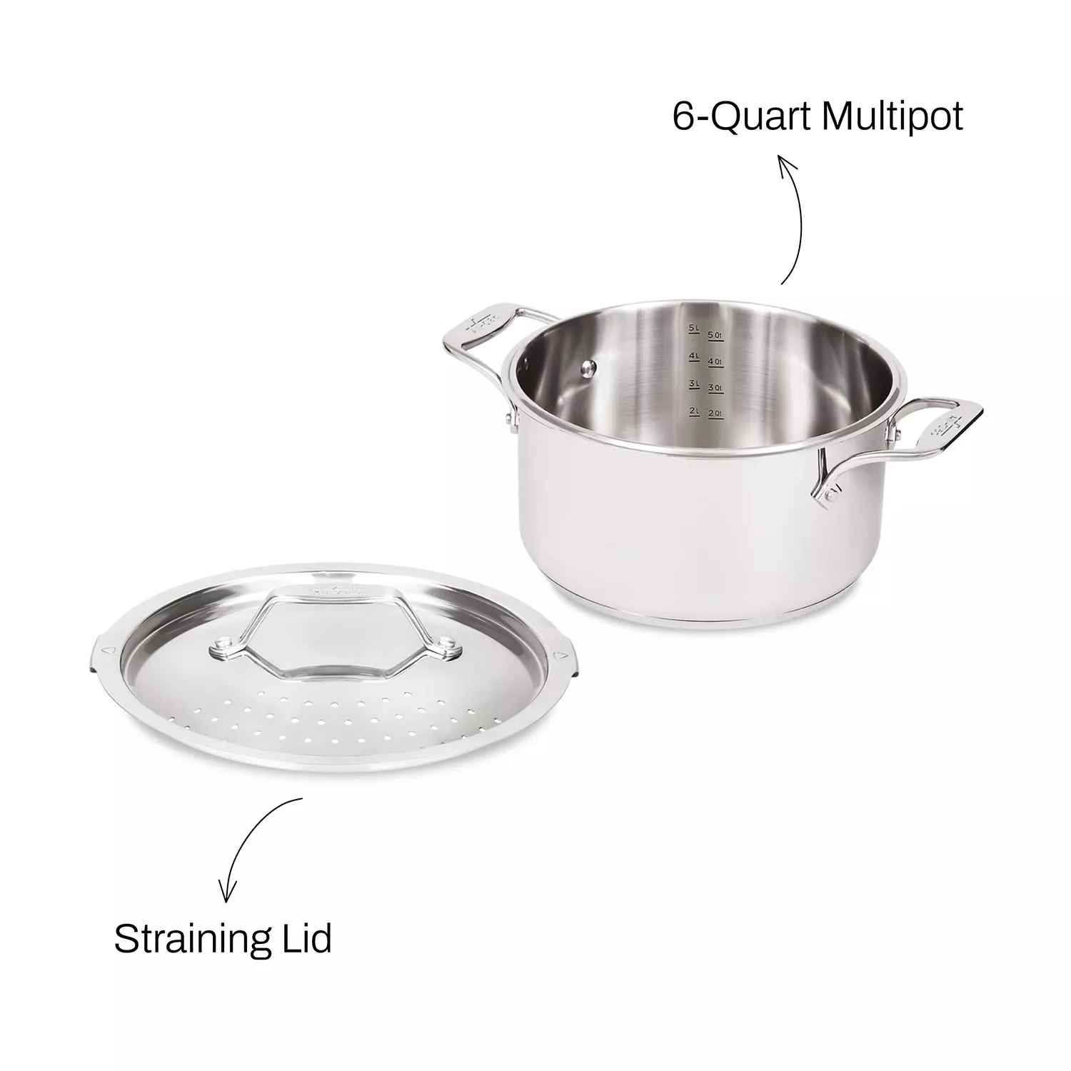 All-Clad Stainless Steel Stockpot with Straining Lid, 6 qt.