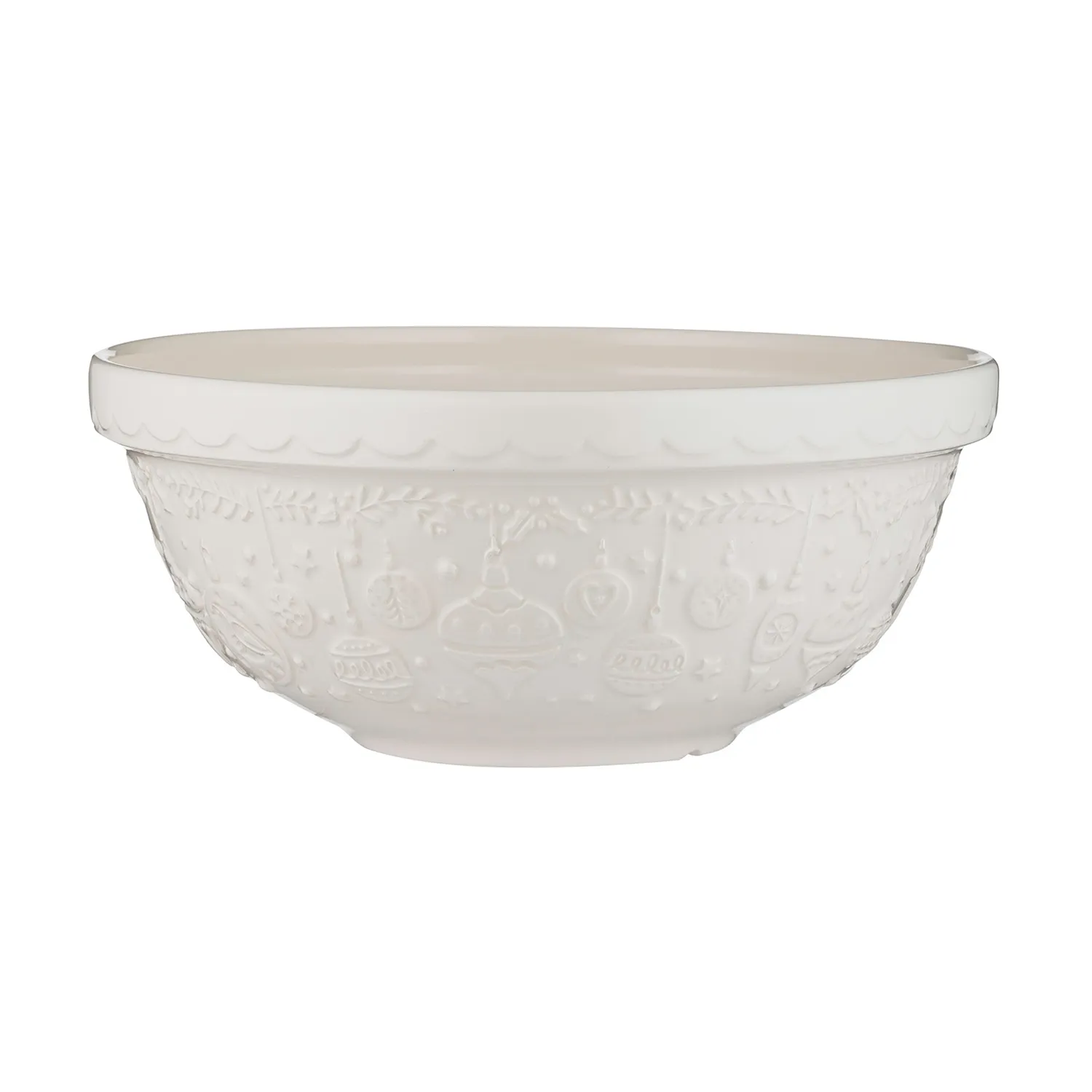 Mason Cash Deck The Halls Cream Mixing Bowl, 2.85 qt.