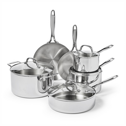 Sur La Table Signature Stainless Steel 10-Piece Cookware Set Liking my 10 pc stainless pots and pans