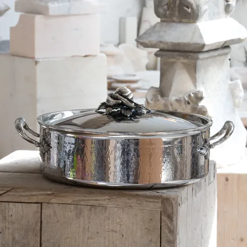 Ruffoni Opus Prima Hammered Stainless Steel Braiser