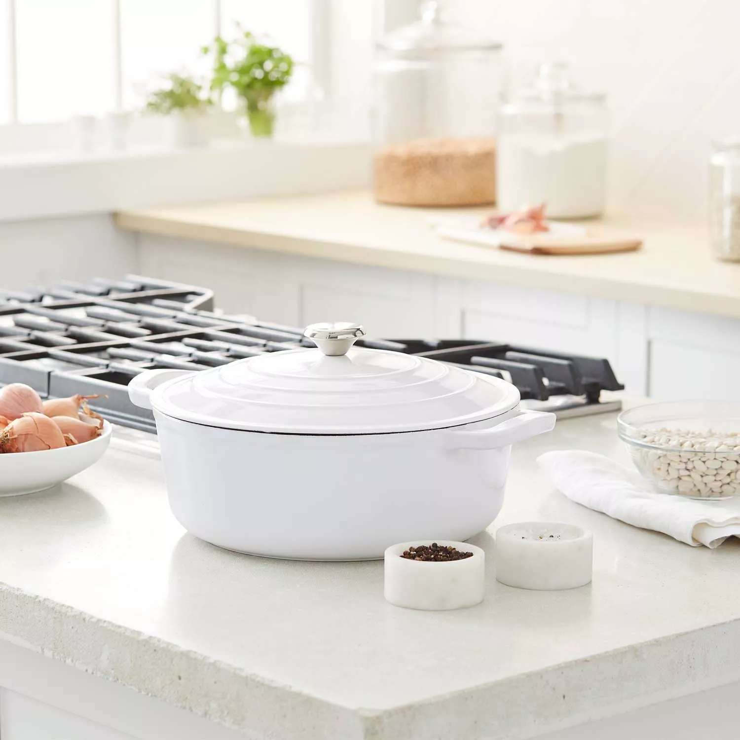 Sur La Table Enameled Cast Iron Round Wide Covered Dutch Oven, 7 qt.