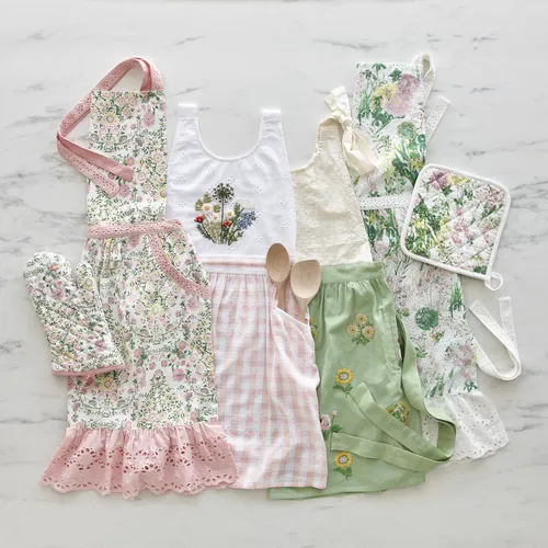 Sur La Table Floral Embroidered Apron