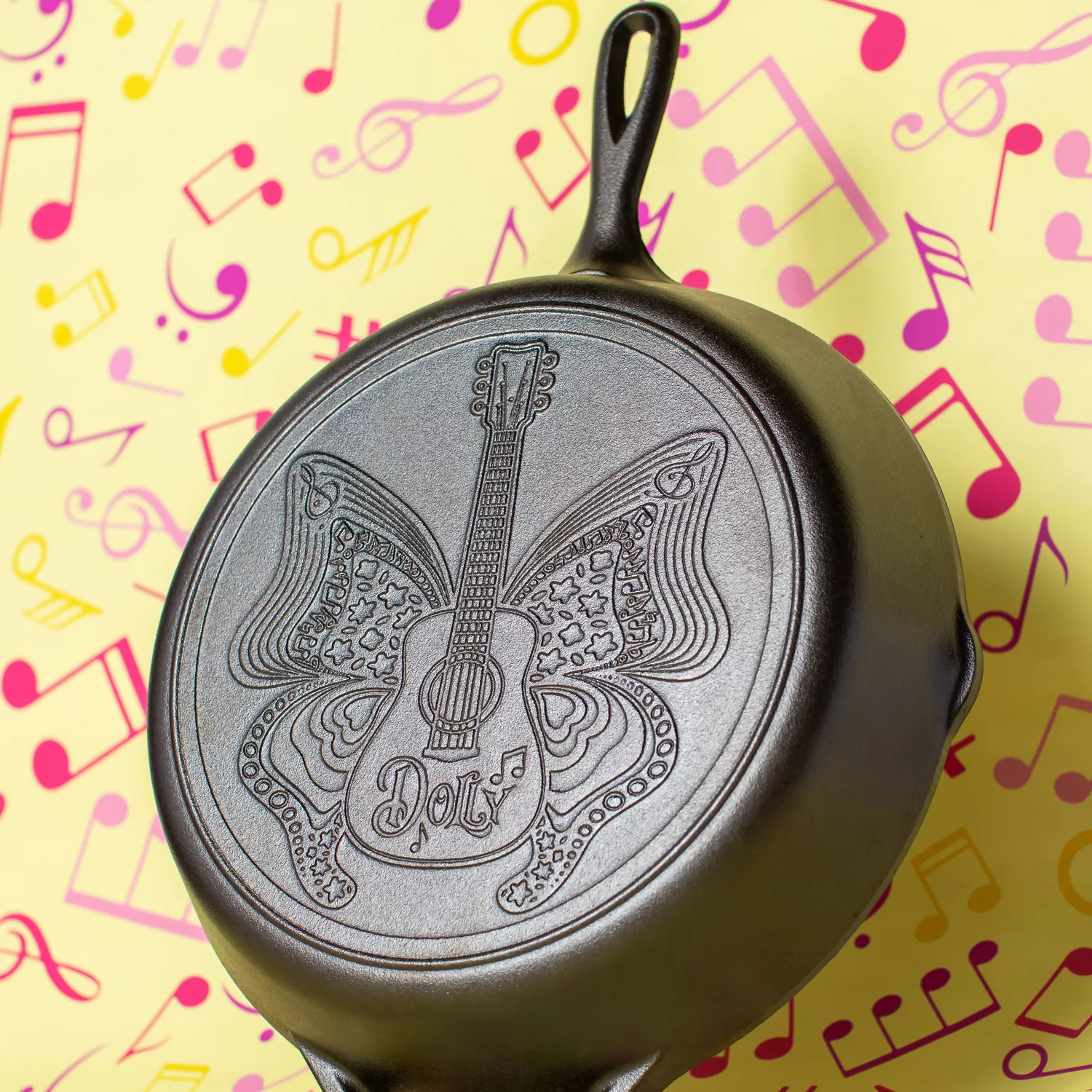 Lodge Dolly Parton Butterfly Cast Iron Skillet, 12"