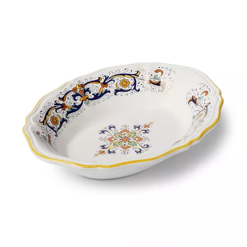 Nova Deruta Baroque Medallion Oval Bowl