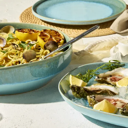 Sur La Table Driftwater Reactive Glaze Serving Bowl