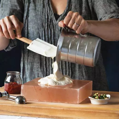 Salt-Frozen Parmesan Ice Cream with Tomato Marmalade and Basil Gremolata