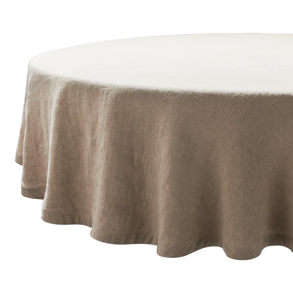 Round Linen Tablecloth, 70&#34;